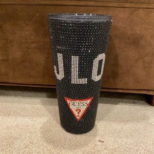 JLO Guess Black Tumbler Cup Limited Edition Sparkly Rhinestones 20oz